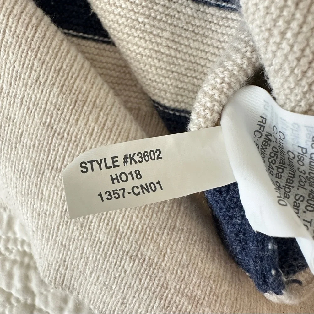 J.Crew Men's Striped Crewneck Sweater 100% Cotton Size Large K3602
